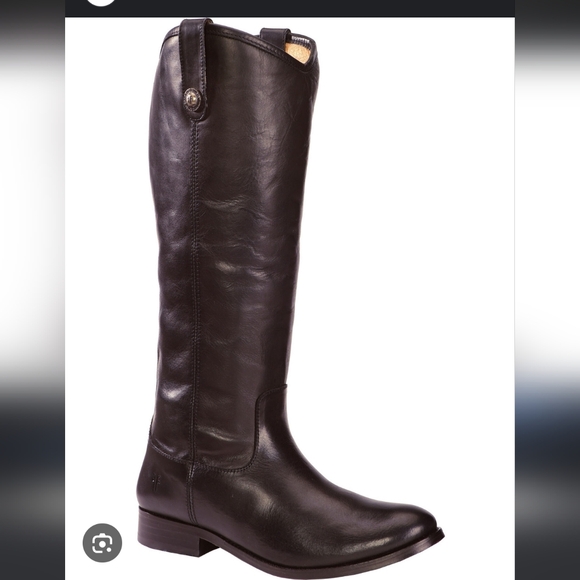 Frye leather knee high riding moto leather flat boots melissa - Picture 3 of 16